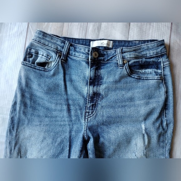 KANCAN Women Distressed Skinny Jeans Light Wash Ripped Knee‎ Size 9 28 - Picture 4 of 7